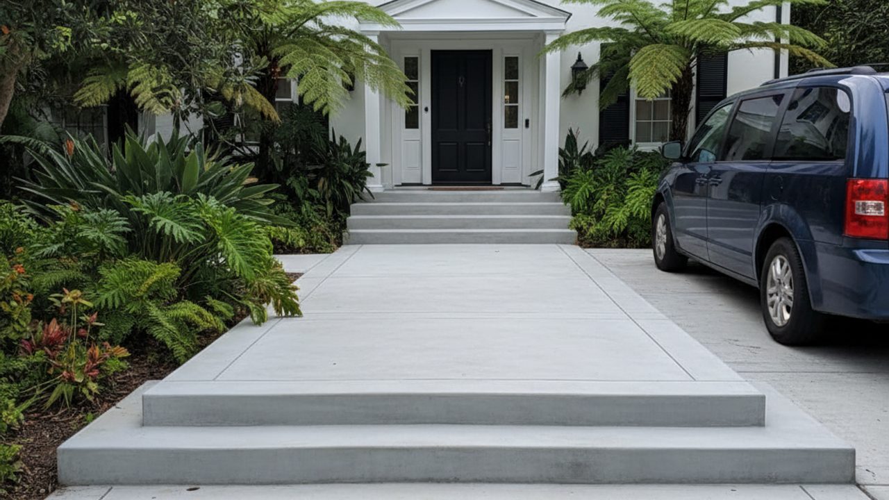 Concrete Steps & Porches completed by Sunrise Concrete Company in Springhill, LA